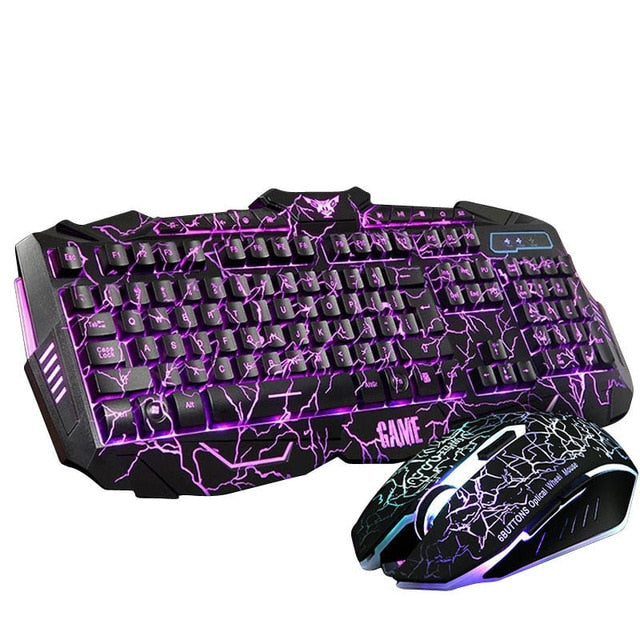 LED with Color Luminous Gaming Keyboard and Mouse Set